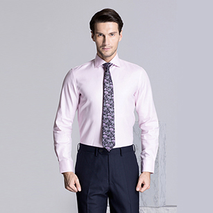 粉色素色精選天山棉襯衫