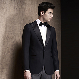 藏青色豎條紋禮服套裝