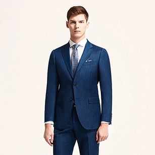 藍色豎條紋商務套裝