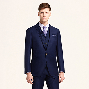 海軍藍素色商務三件套